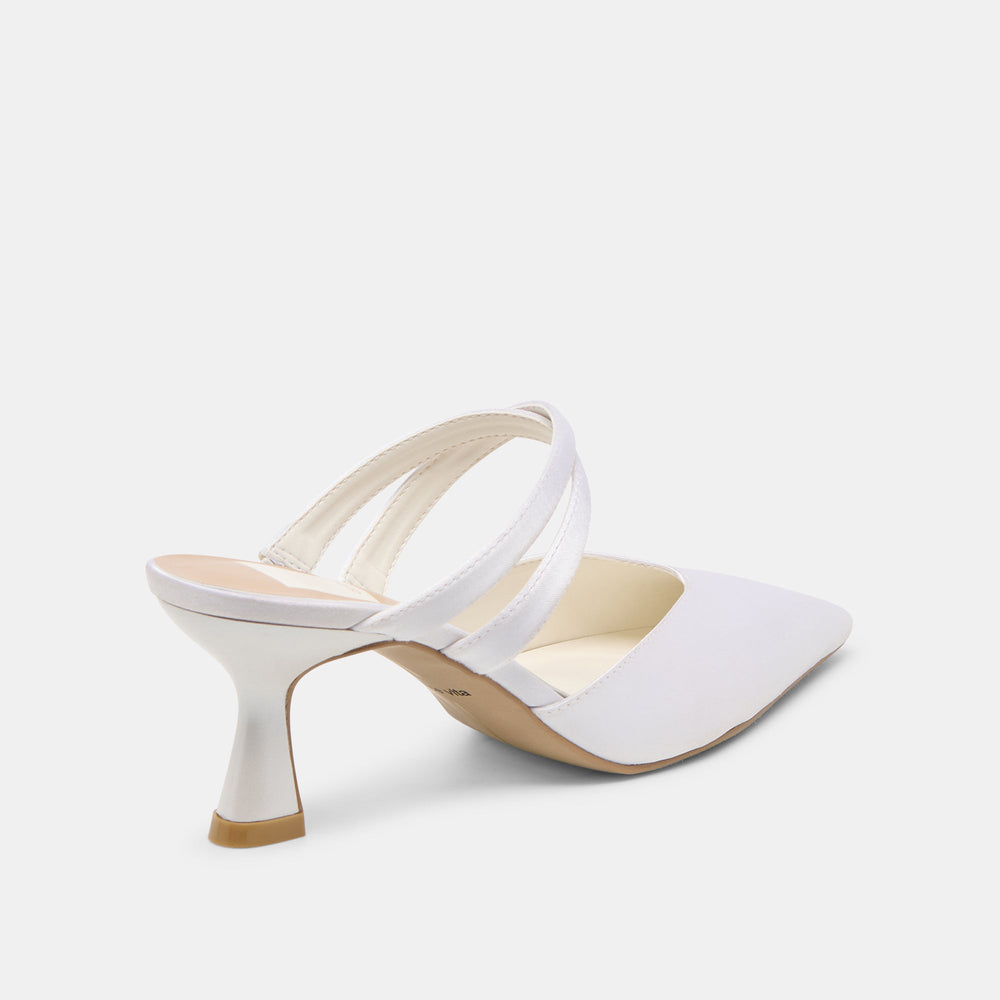 Linore True White Satin Heels / Dolce Vita