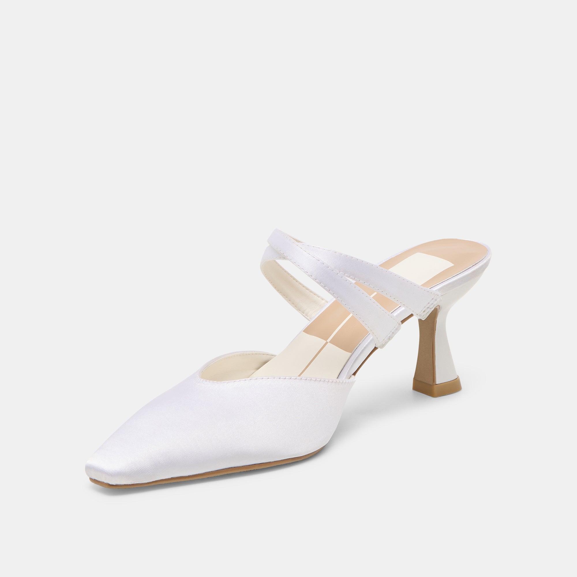 Linore True White Satin Heels / Dolce Vita