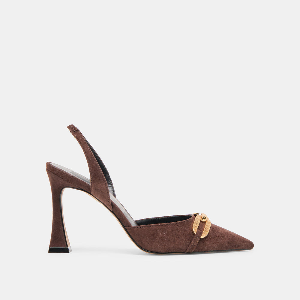 Malik Mahogany Nubuck Heels / Dolce Vita