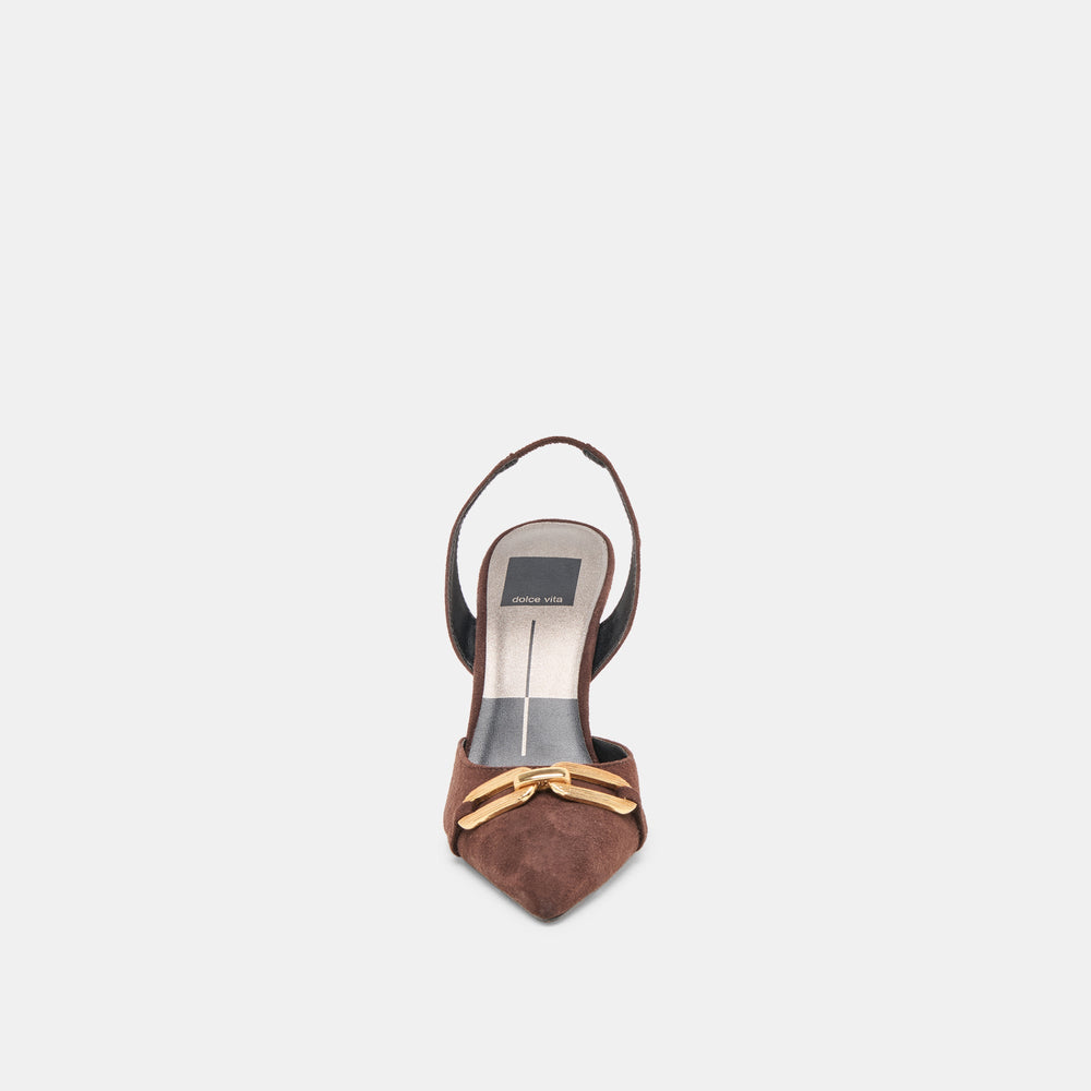 Malik Mahogany Nubuck Heels / Dolce Vita