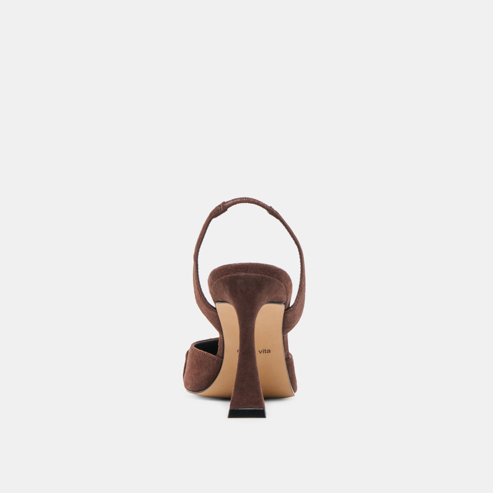 Malik Mahogany Nubuck Heels / Dolce Vita