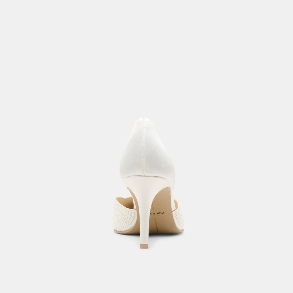 Eloy Pearl Off White Satin Heels / Dolce Vita