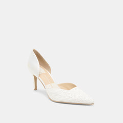 Eloy Pearl Off White Satin Heels / Dolce Vita