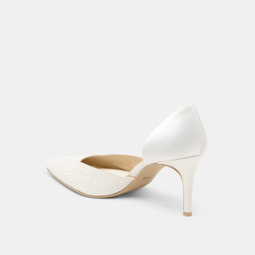 Eloy Pearl Off White Satin Heels / Dolce Vita