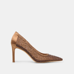 Kashe Crystal Mid Brown Mesh Heels / Dolce Vita
