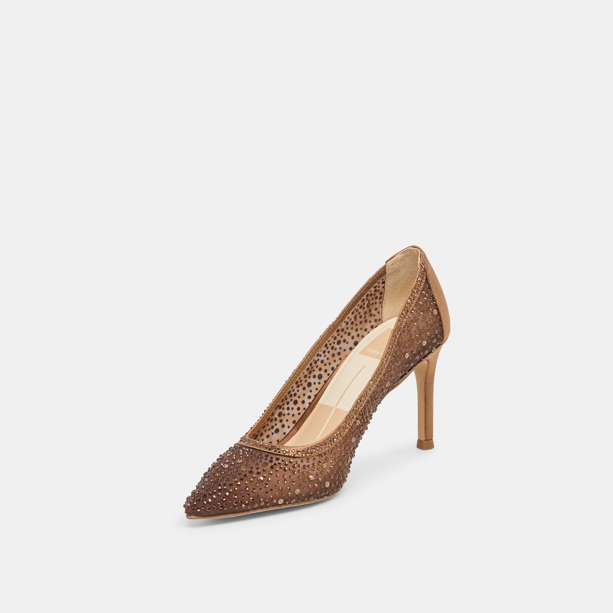 Kashe Crystal Mid Brown Mesh Heels / Dolce Vita