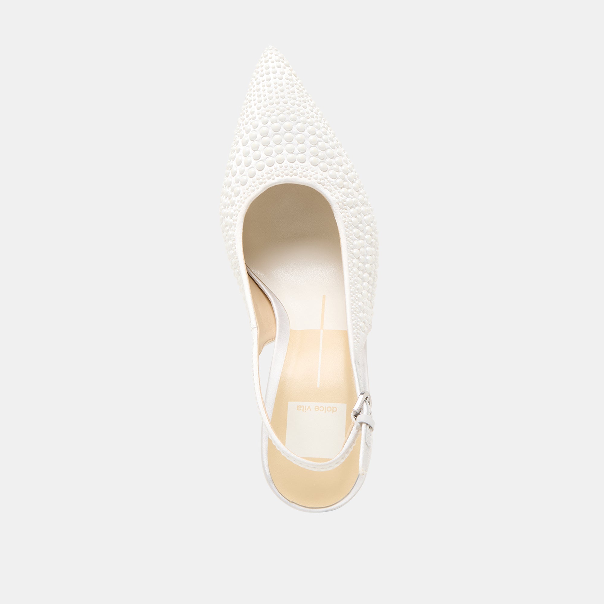 Elasi Pearl Off White Satin Heels / Dolce Vita