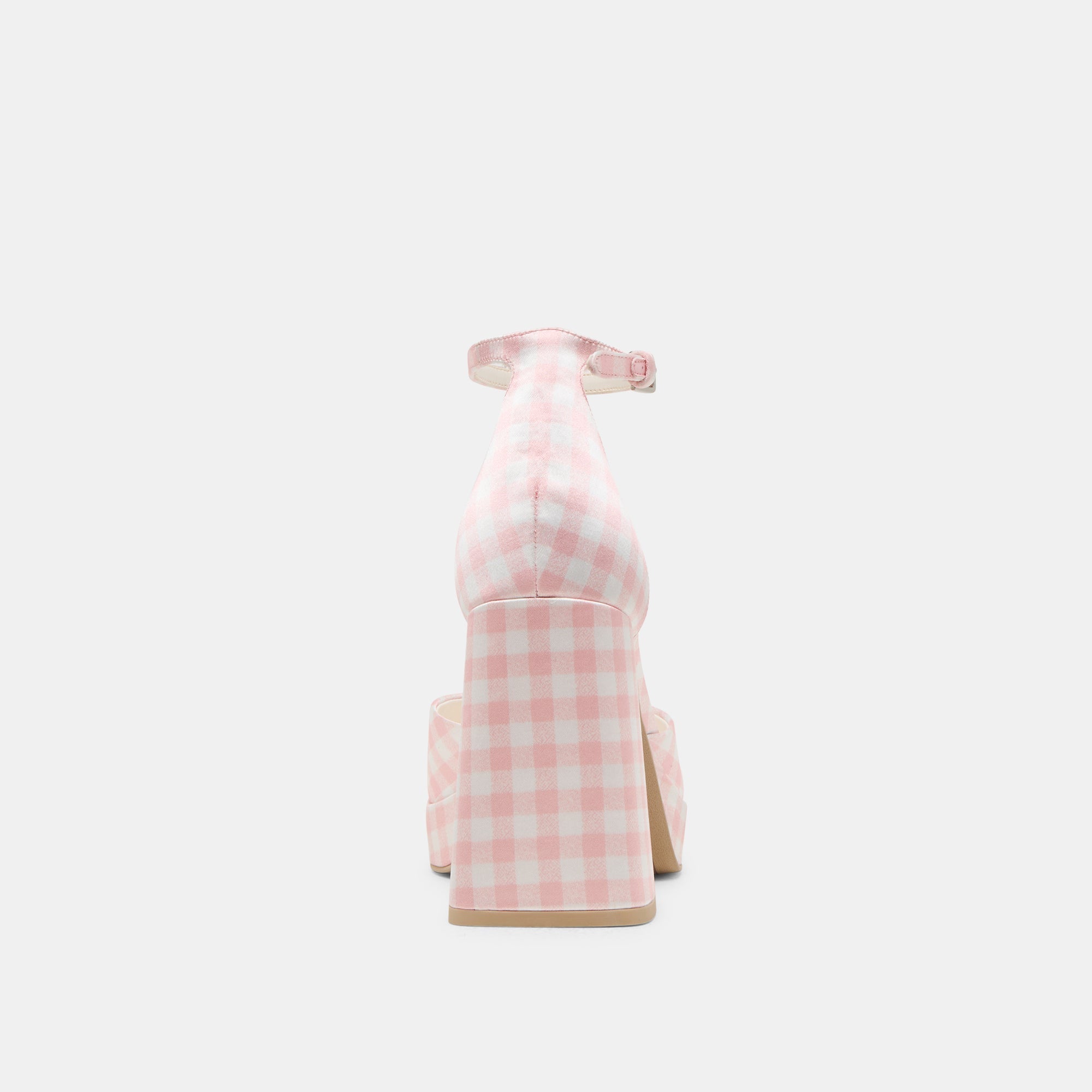 Pandro X Byrdie Golf Pink Plaid Gingham Wide Heels / Dolce Vita