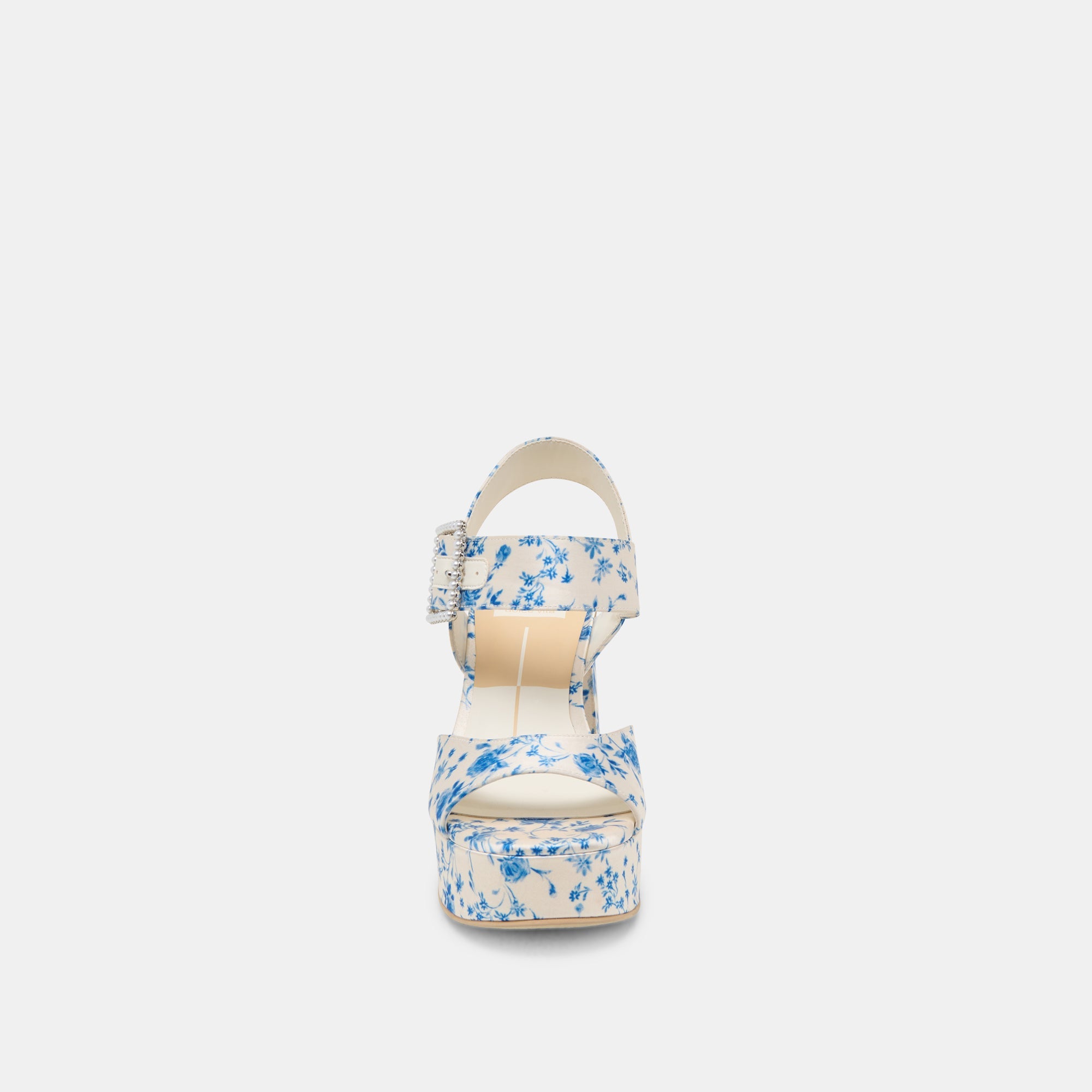 Bobby Pearl Blue Floral Satin Heels / Dolce Vita
