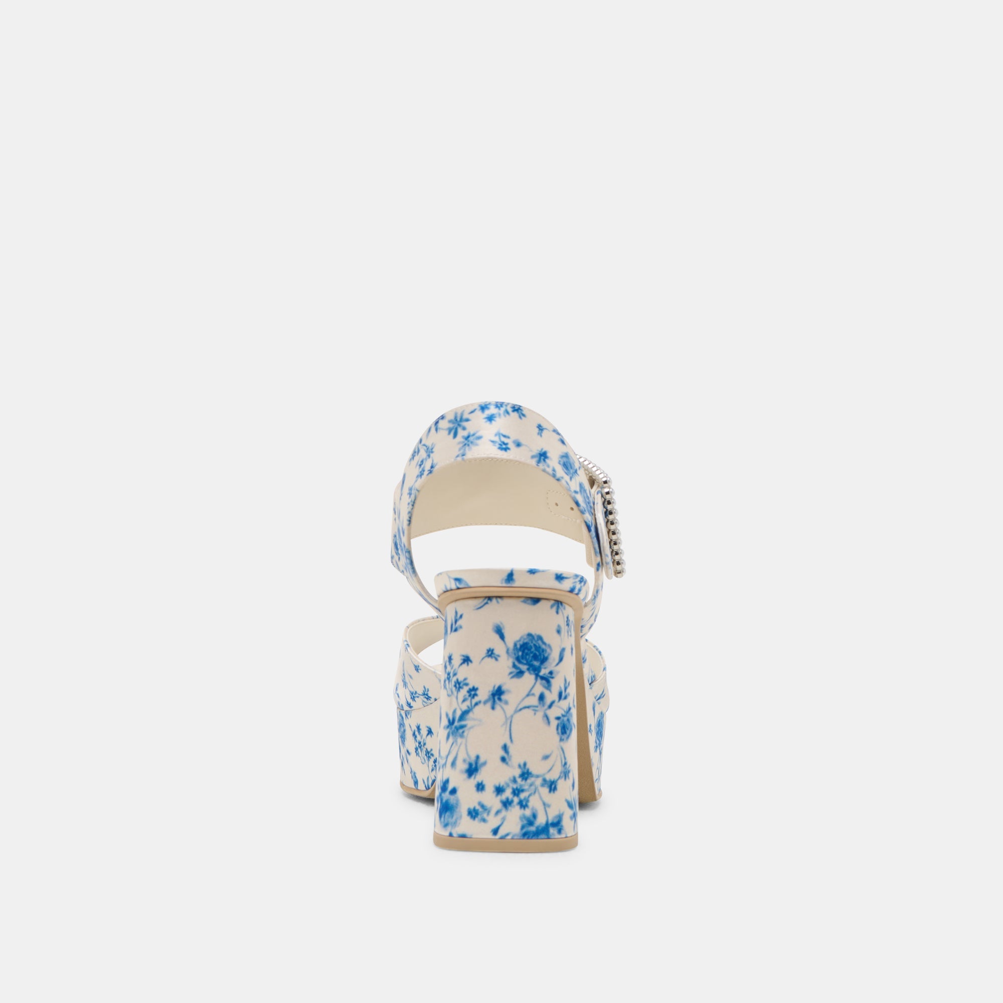 Bobby Pearl Blue Floral Satin Heels / Dolce Vita