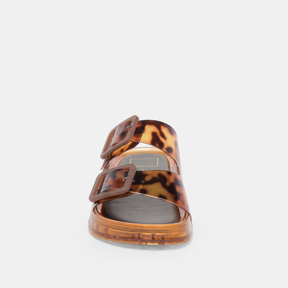Julio Tortoise Vinyl Sandals / Dolce Vita