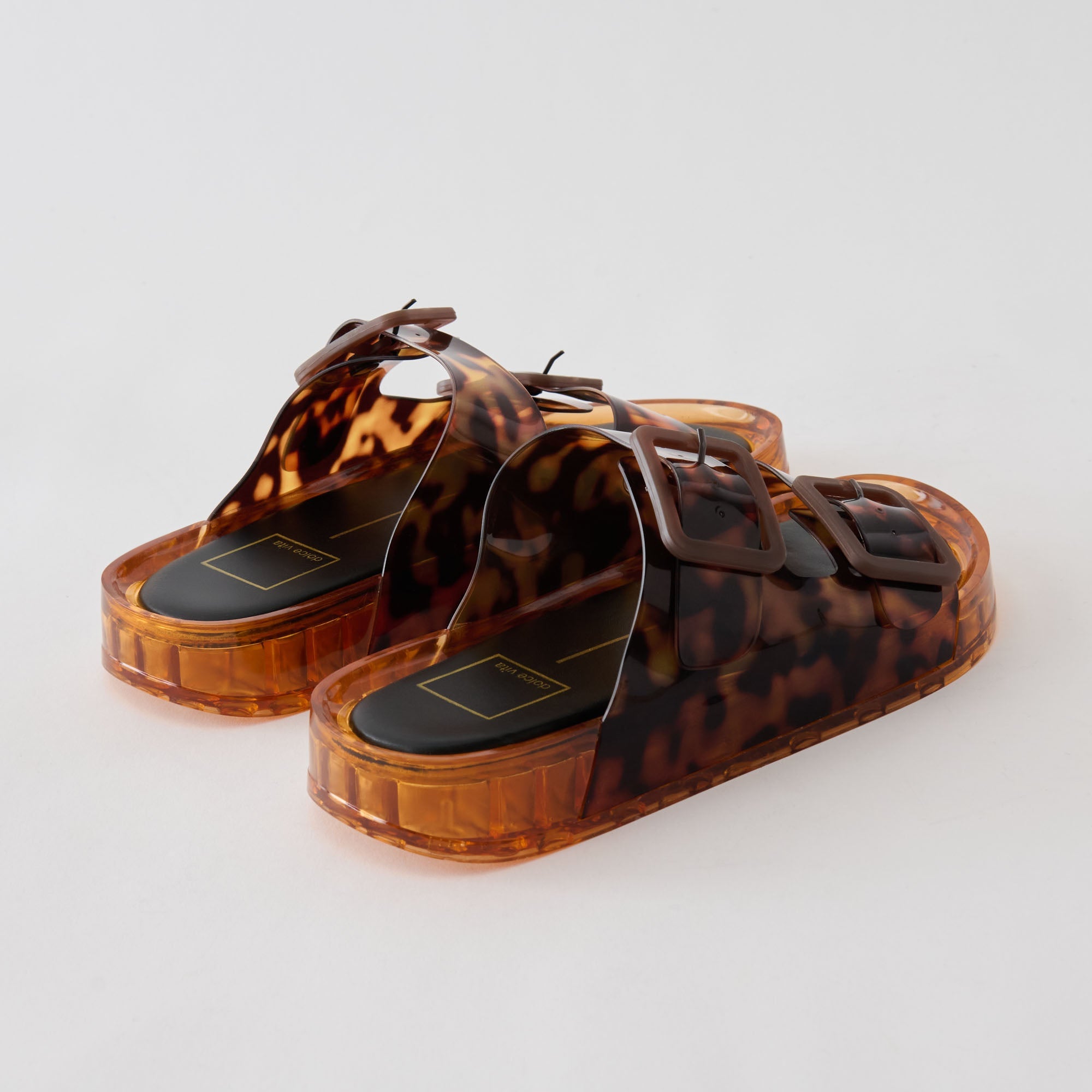 Julio Tortoise Vinyl Sandals / Dolce Vita