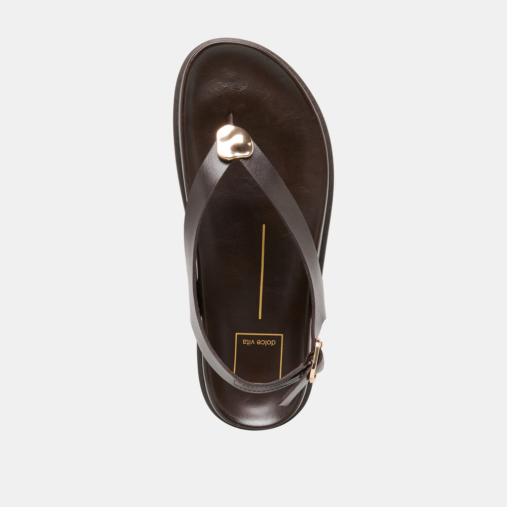 Jony Dk Brown Leather Sandals / Dolce Vita