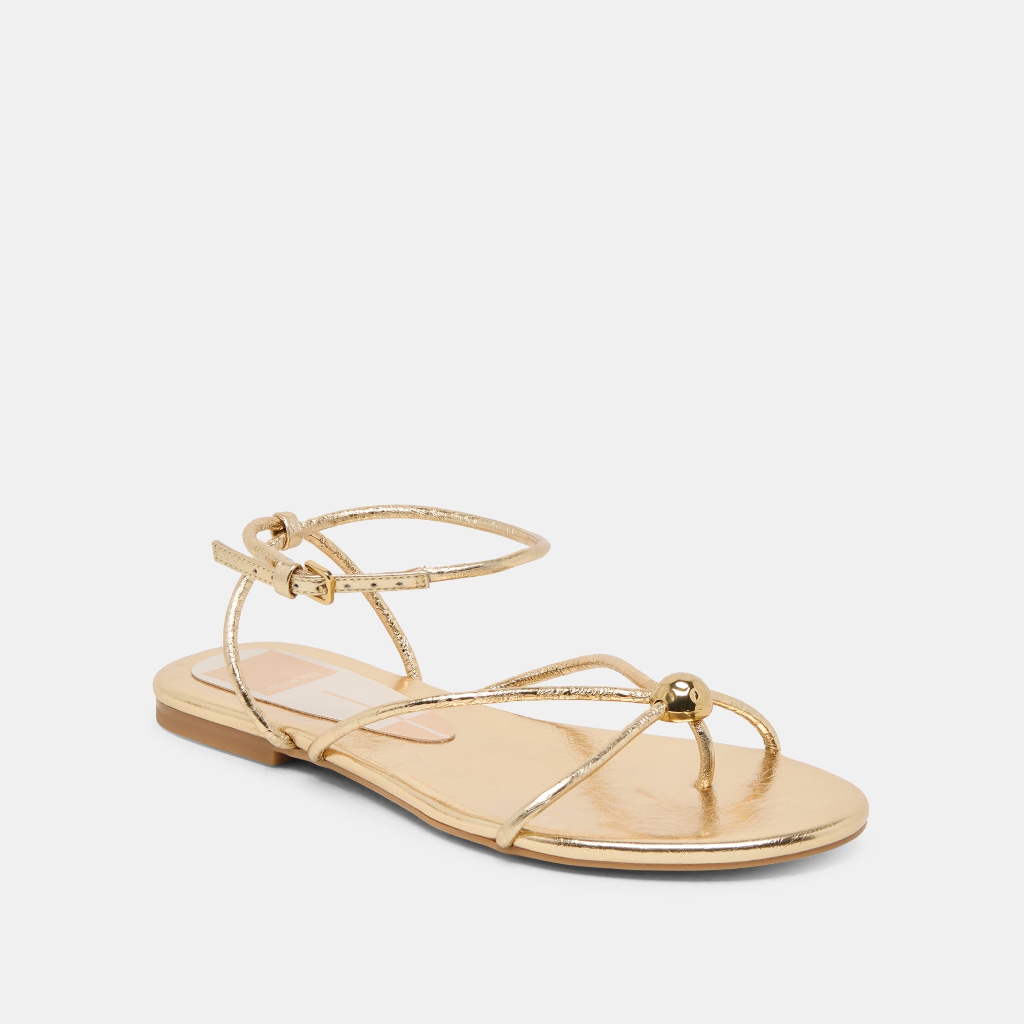 Kenley Gold Leather Sandals / Dolce Vita