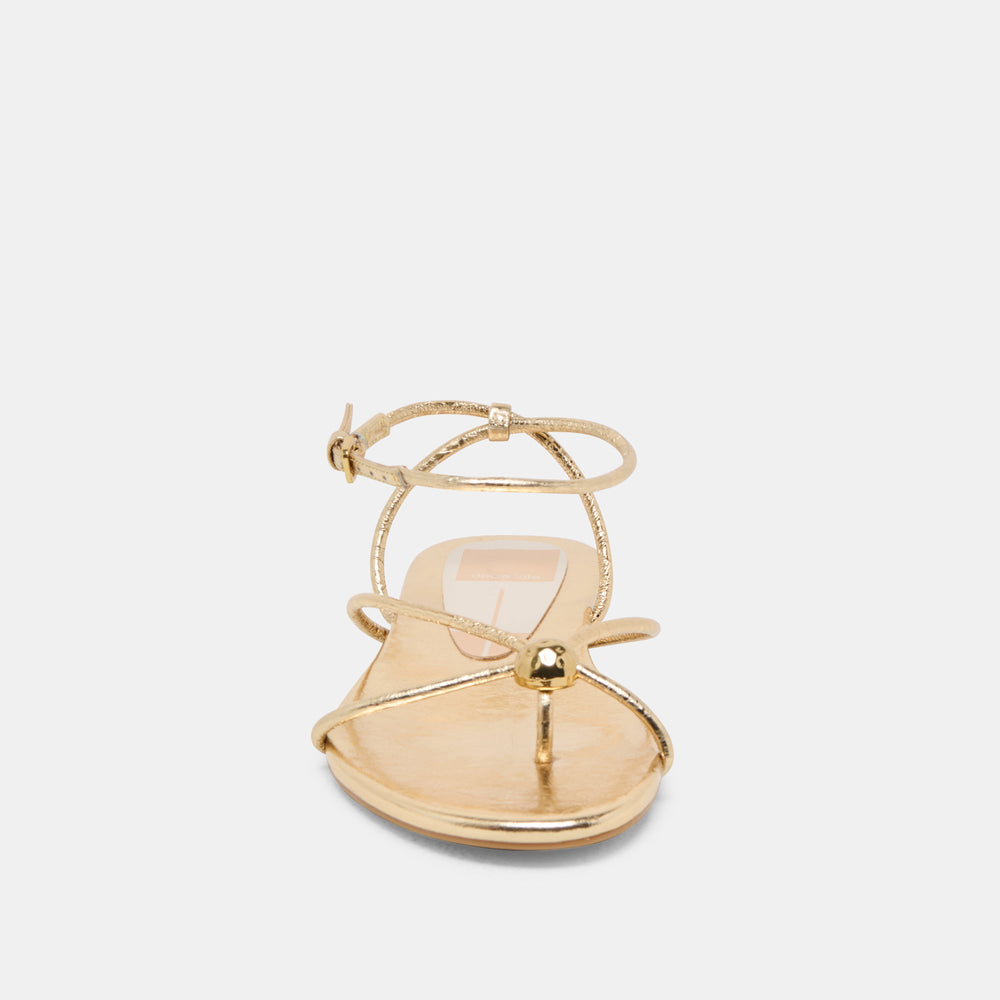 Kenley Gold Leather Sandals / Dolce Vita