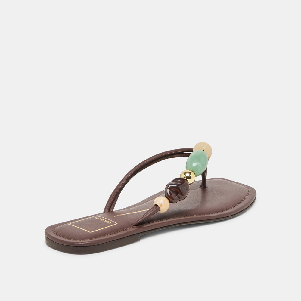 Cely Dk Brown Leather Sandals / Dolce Vita