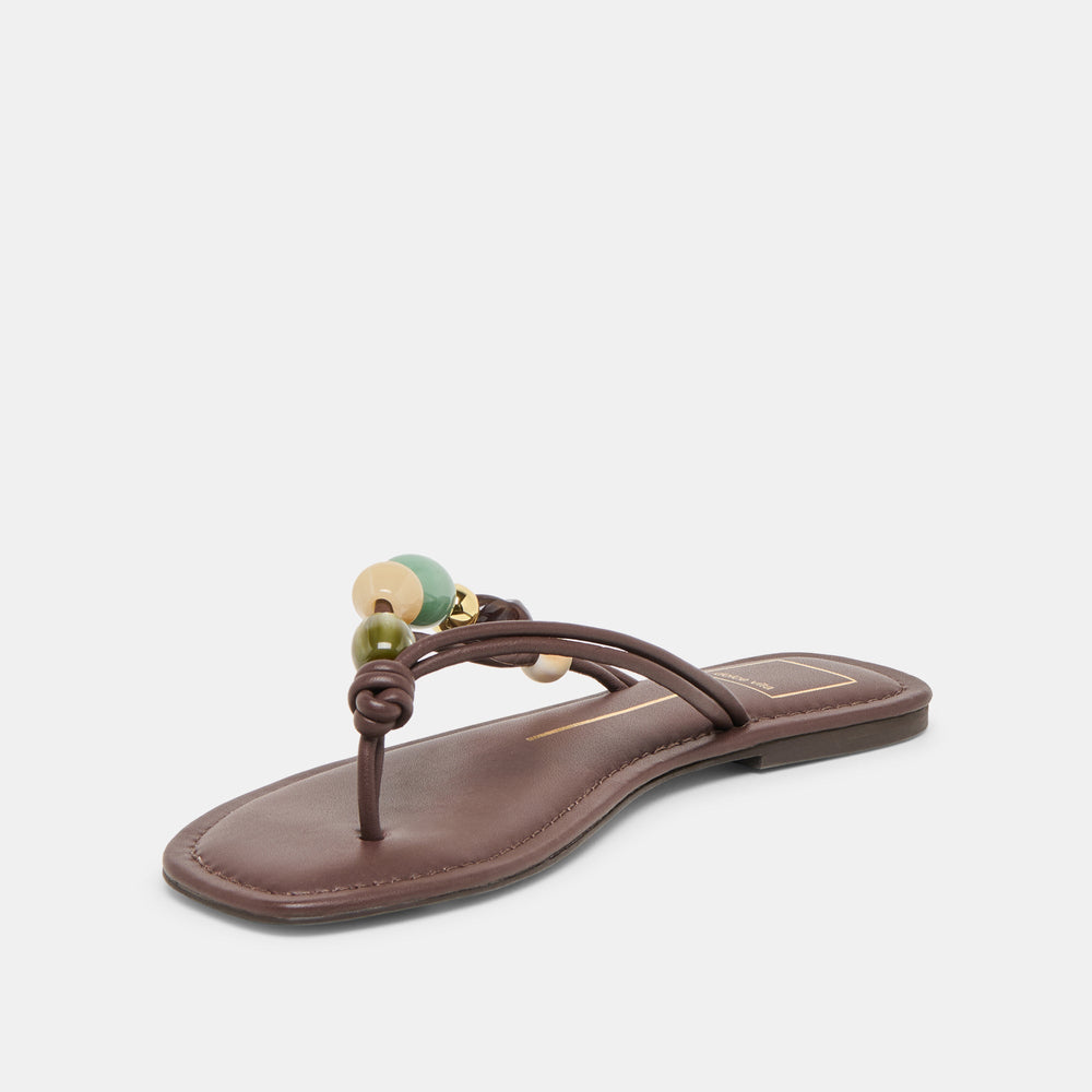 Cely Dk Brown Leather Sandals / Dolce Vita
