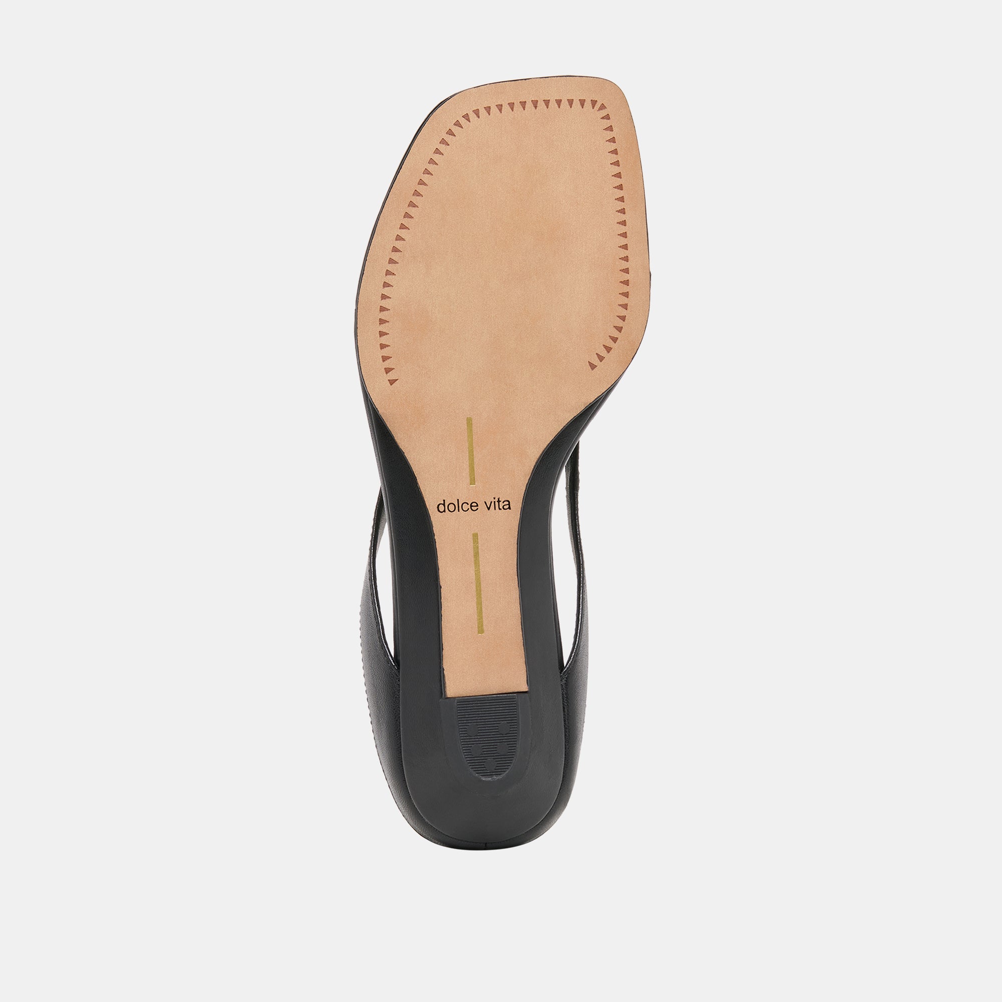 GIZEL Black Leather Thong Square-Toe Sandals / Dolce Vita