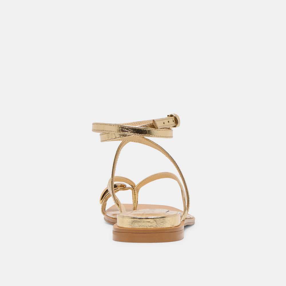 Tyrice Gold Leather Sandals / Dolce Vita