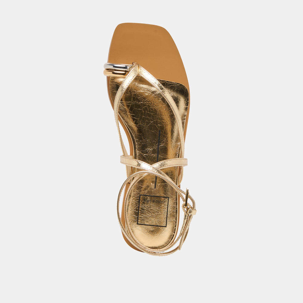 Tyrice Gold Leather Sandals / Dolce Vita