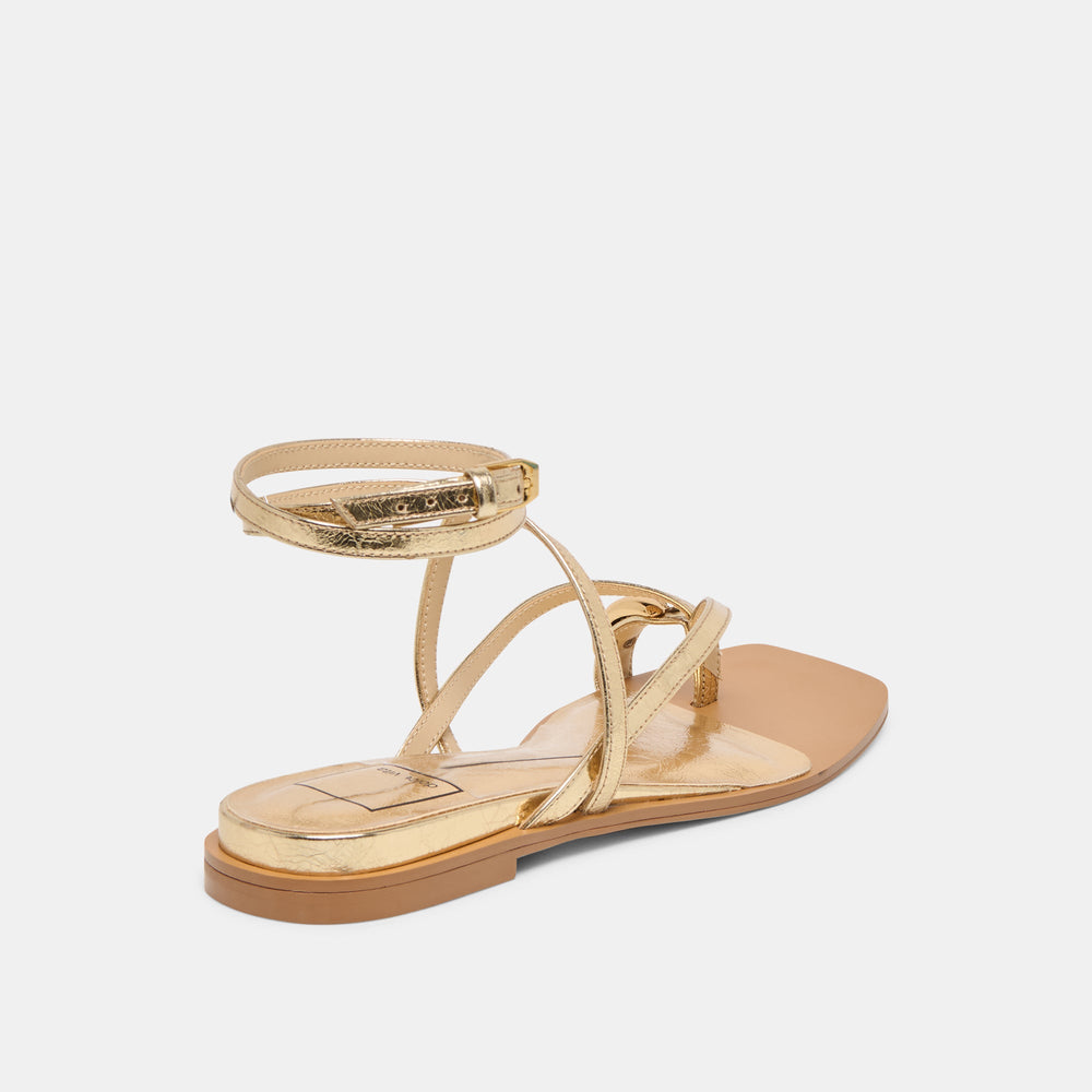 Tyrice Gold Leather Sandals / Dolce Vita