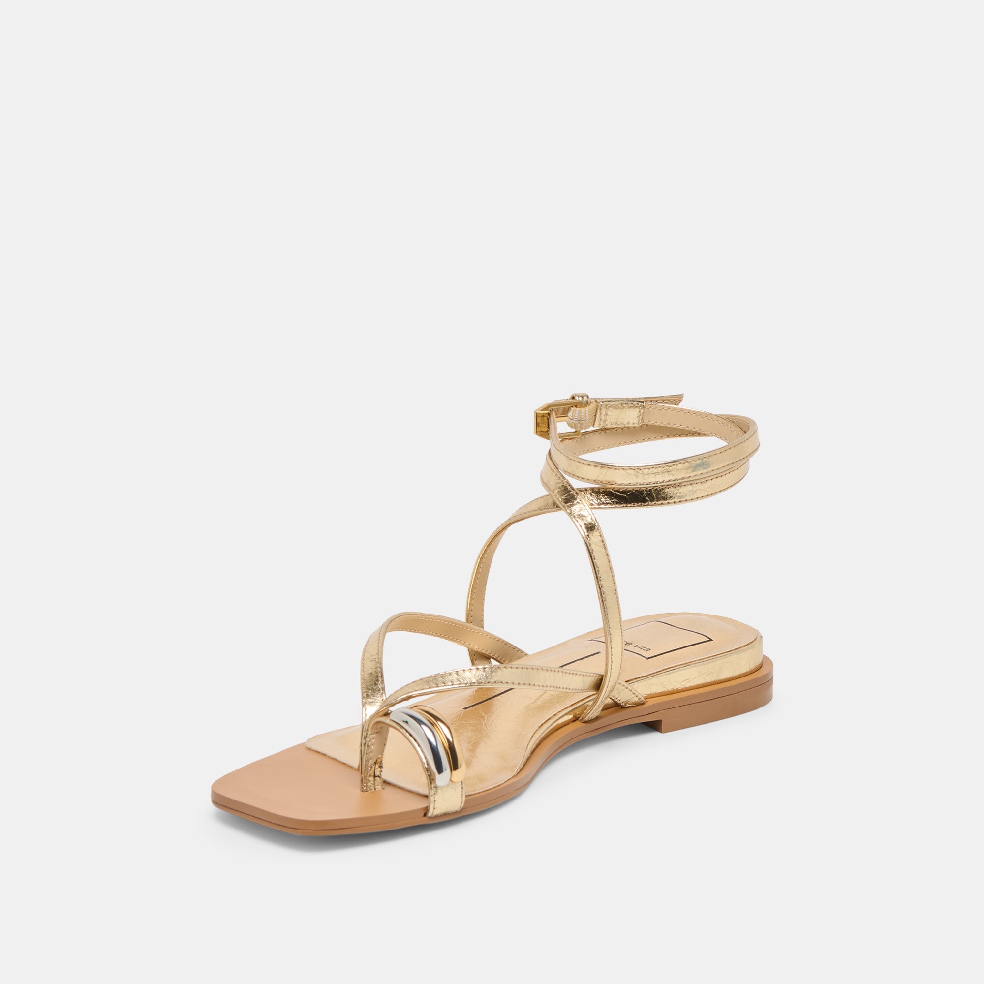 Tyrice Gold Leather Sandals / Dolce Vita
