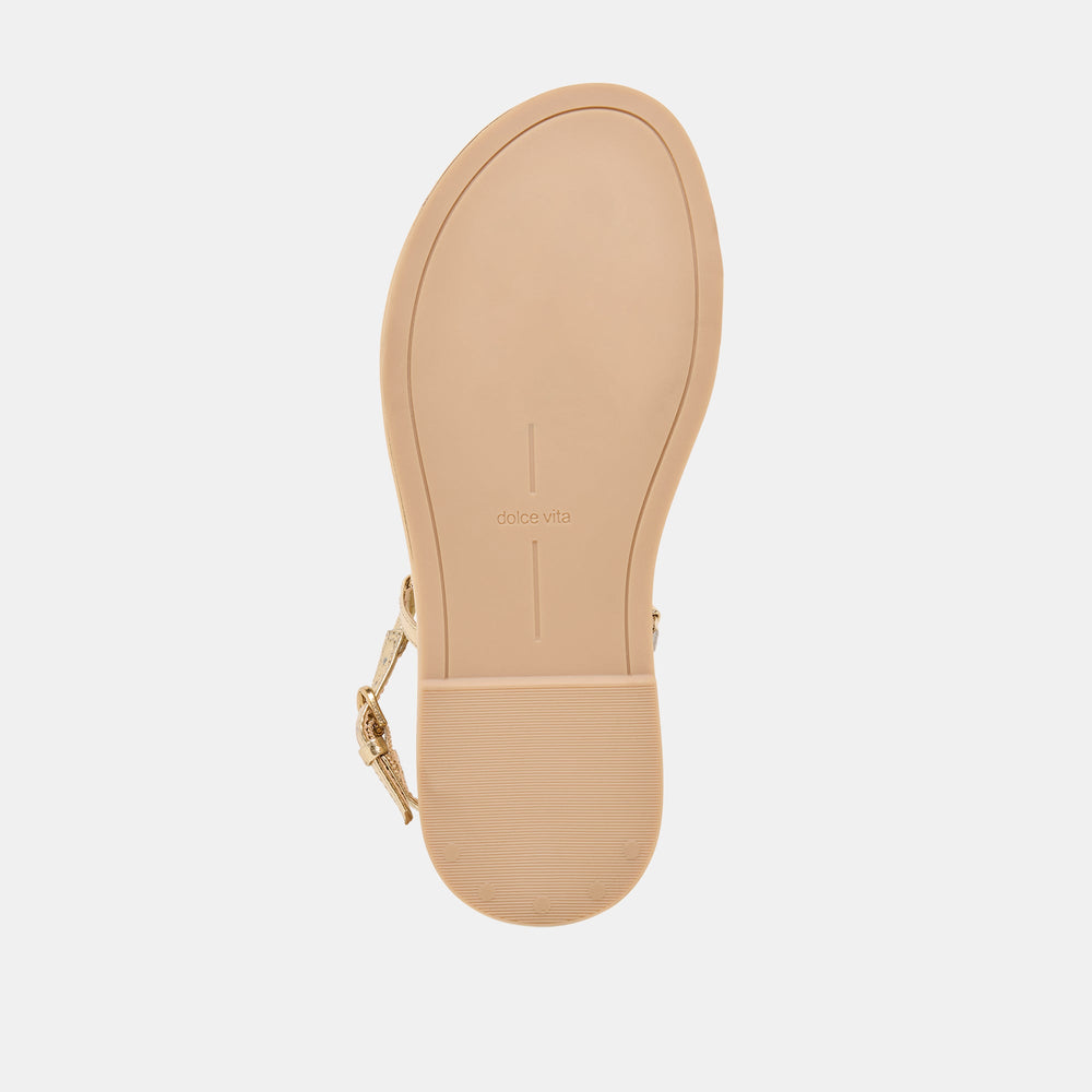 Dom Gold Distressed Leather Sandals / Dolce Vita