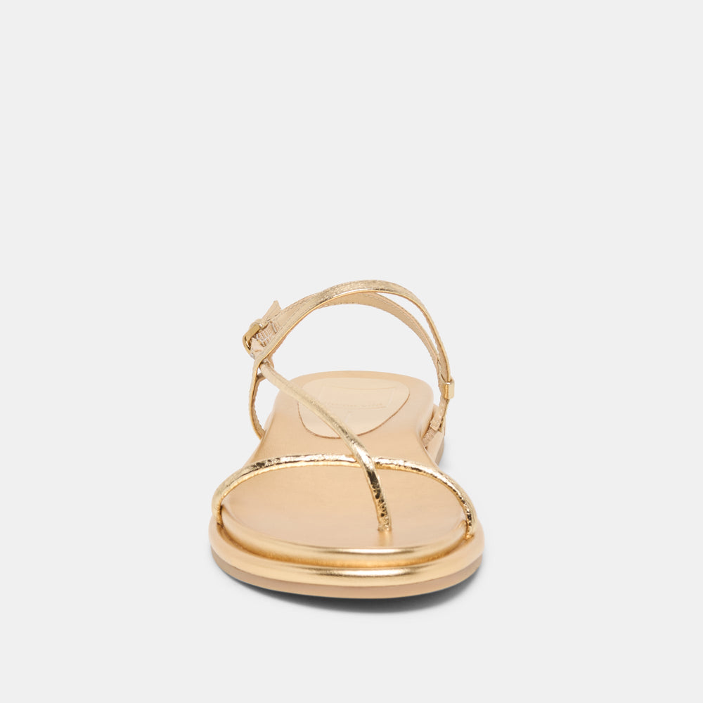 Dom Gold Distressed Leather Sandals / Dolce Vita