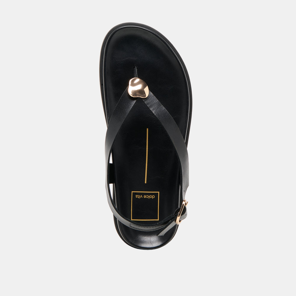 Jony Black Leather Sandals / Dolce Vita