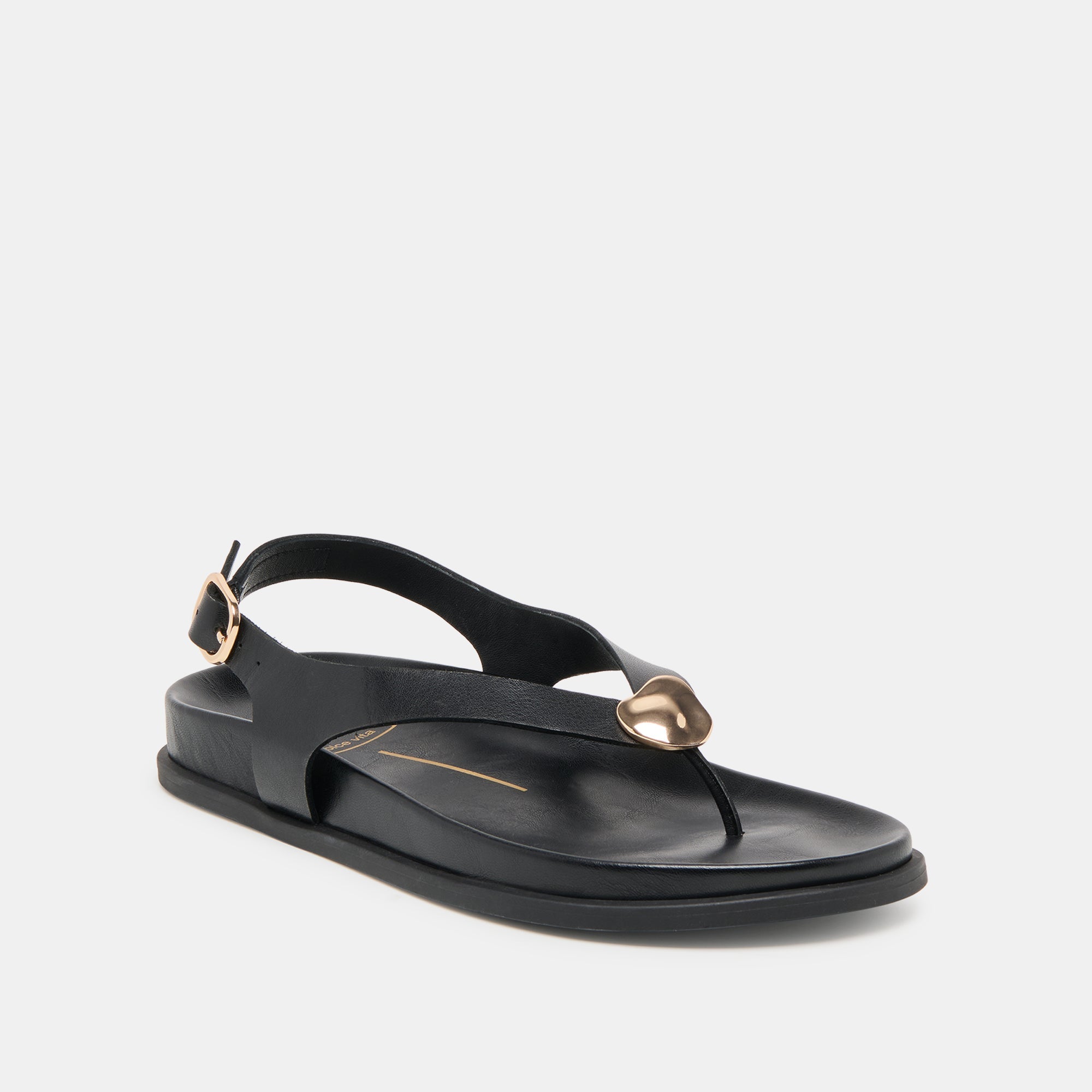 Jony Black Leather Sandals / Dolce Vita