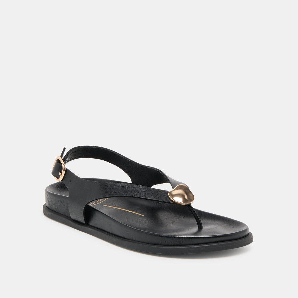 Jony Black Leather Sandals / Dolce Vita