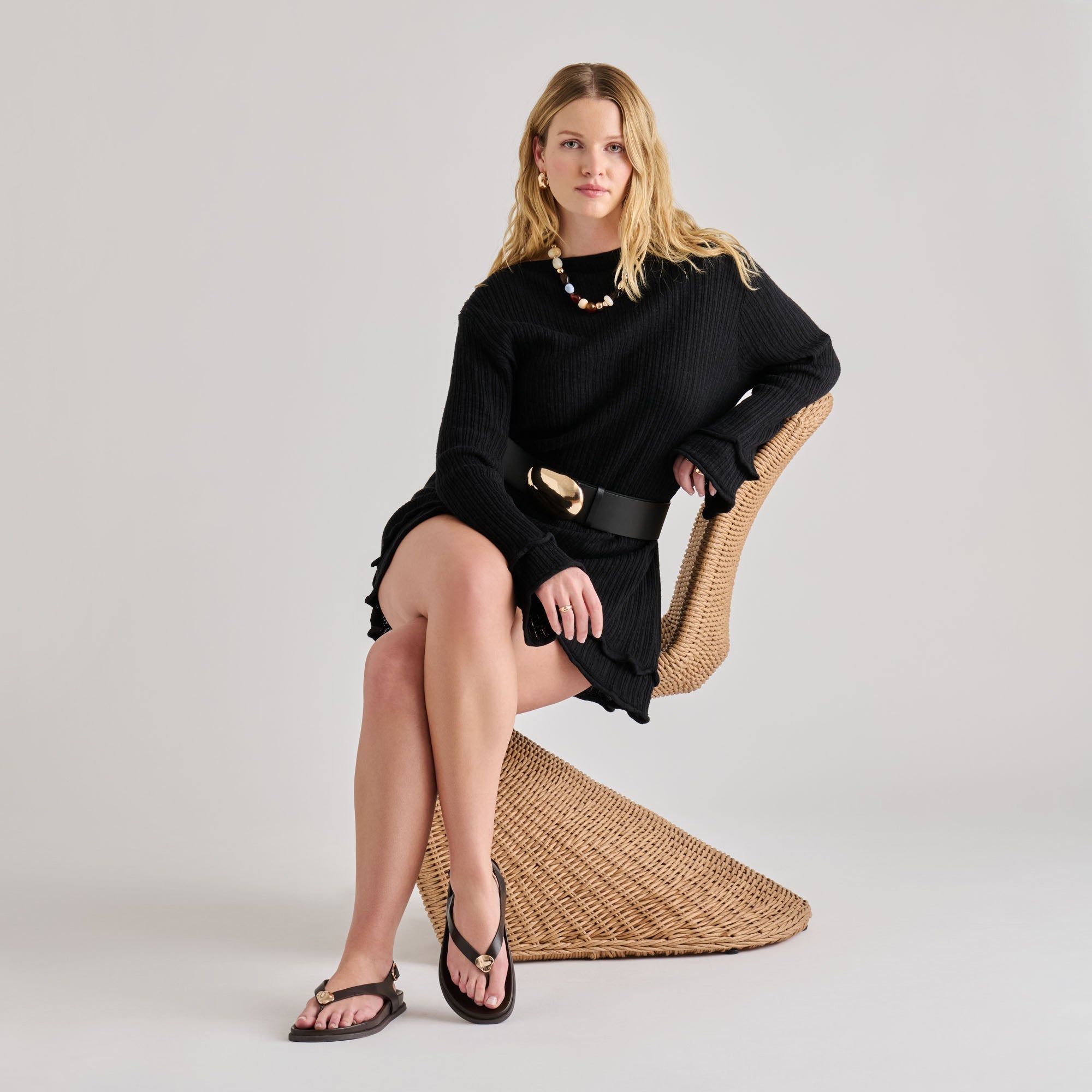 Jony Black Leather Sandals / Dolce Vita