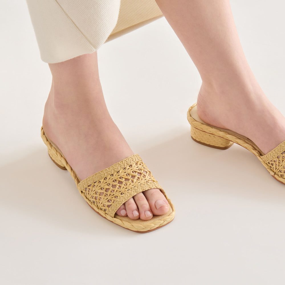 Dixi Lt Natural Cross Hatch Raffia Sandals / Dolce Vita