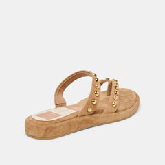 Amary Stud Lt Brown Suede Sandals / Dolce Vita