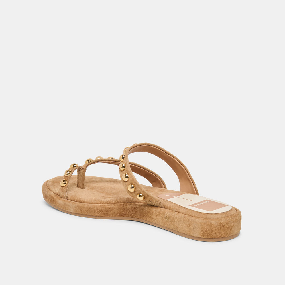 Amary Stud Lt Brown Suede Sandals / Dolce Vita