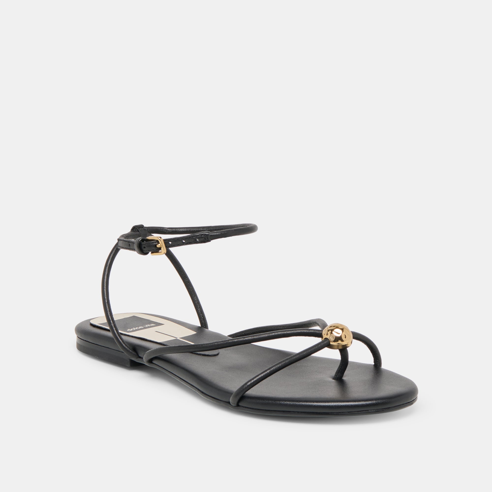 Kenley Black Leather Sandals / Dolce Vita