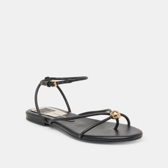 Kenley Black Leather Sandals / Dolce Vita