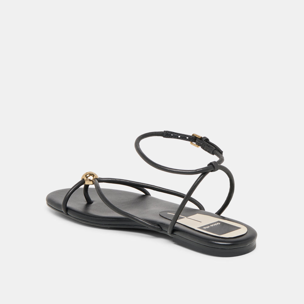 Kenley Black Leather Sandals / Dolce Vita