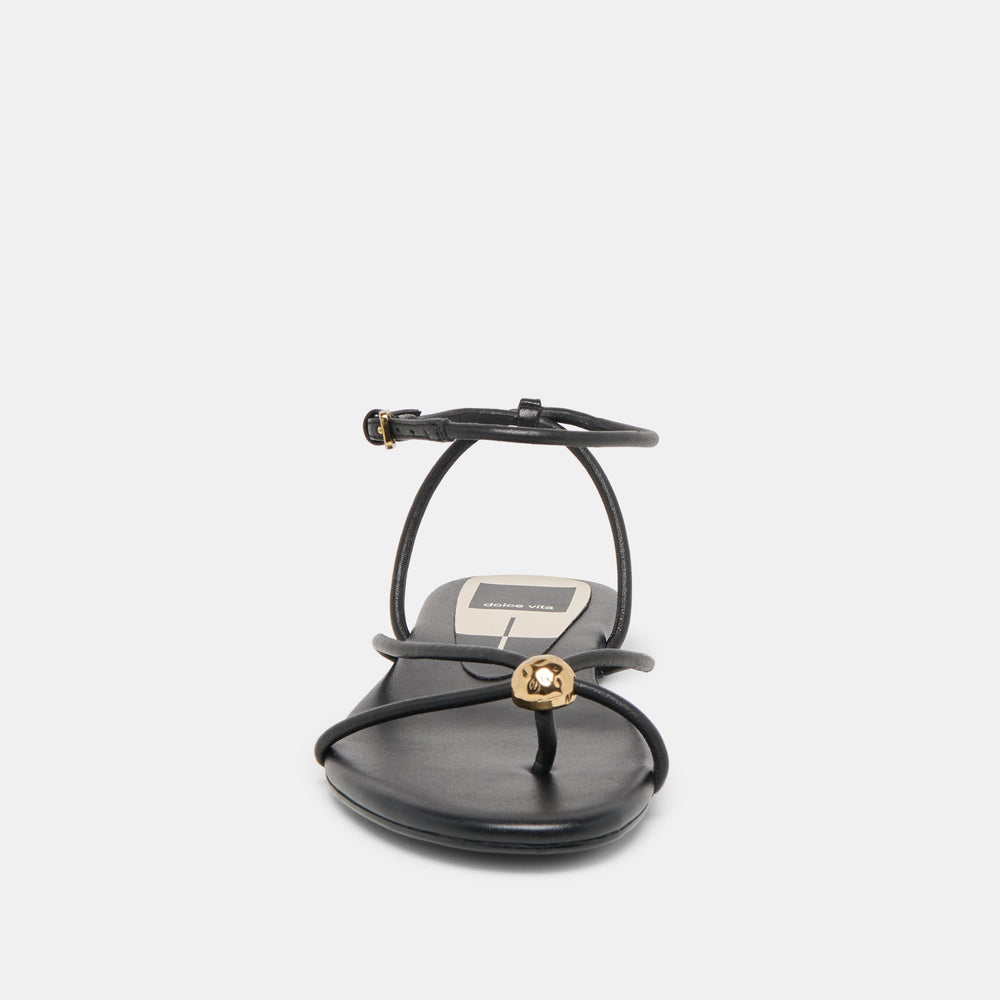 Kenley Black Leather Sandals / Dolce Vita