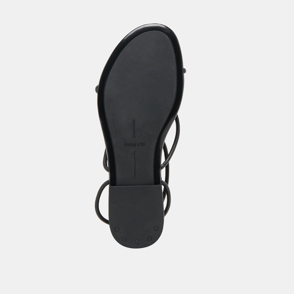 Kenley Black Leather Sandals / Dolce Vita