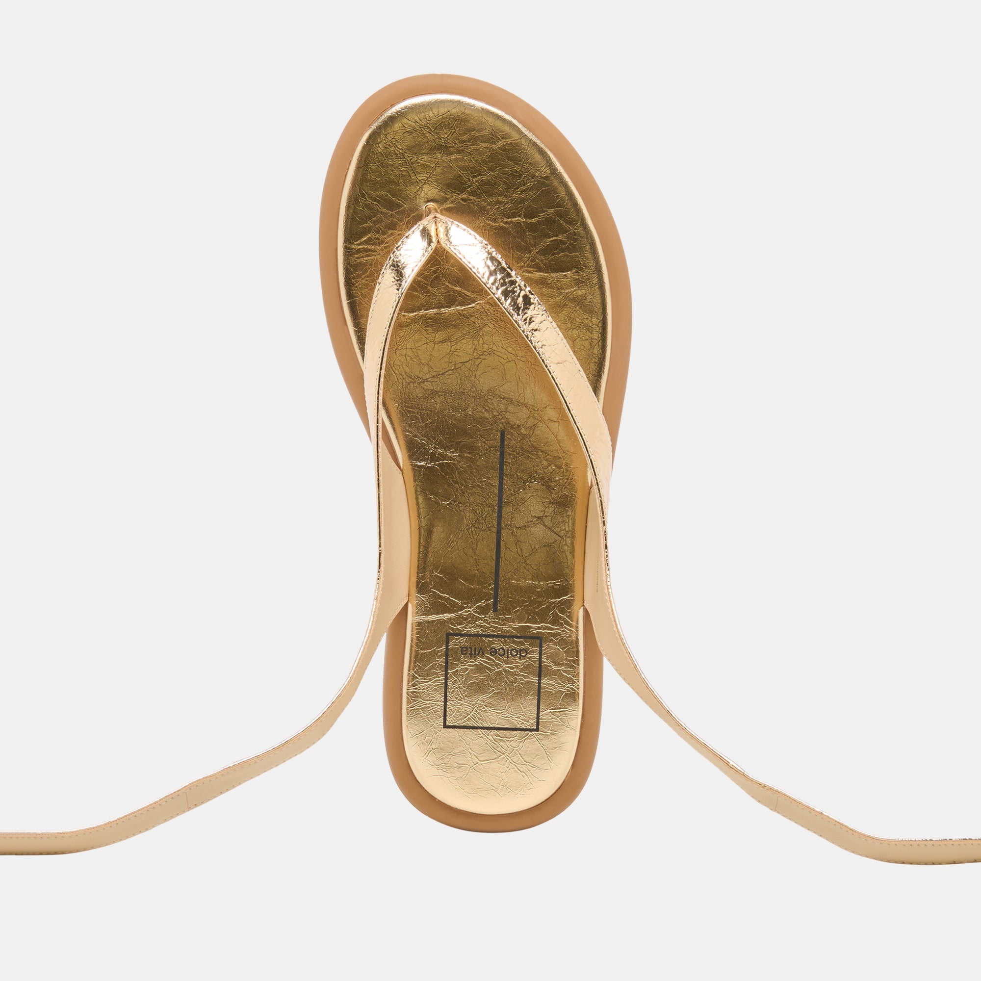 Jayden Gold Distressed Leather Sandals / Dolce Vita
