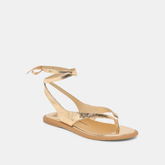 Jayden Gold Distressed Leather Sandals / Dolce Vita