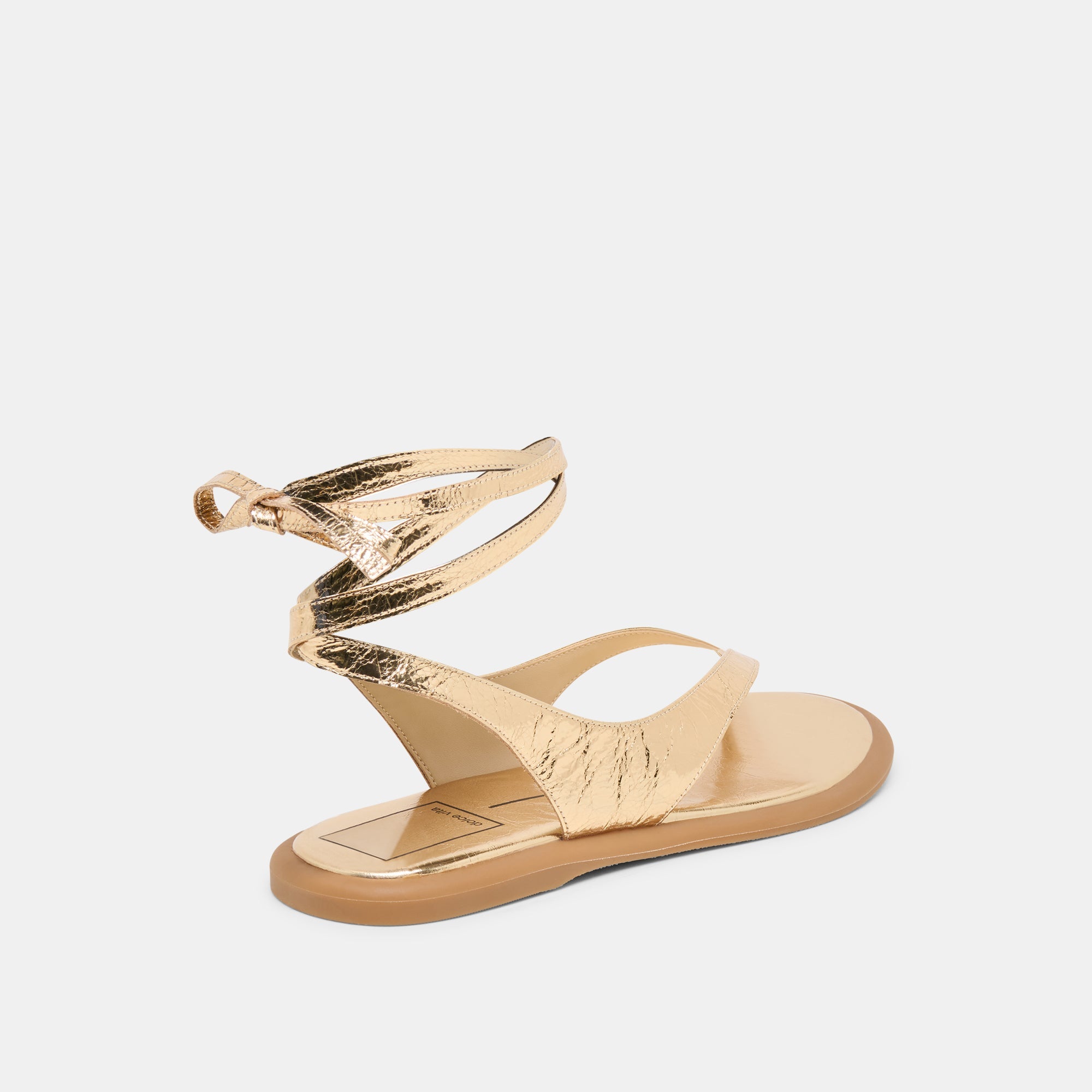 Jayden Gold Distressed Leather Sandals / Dolce Vita