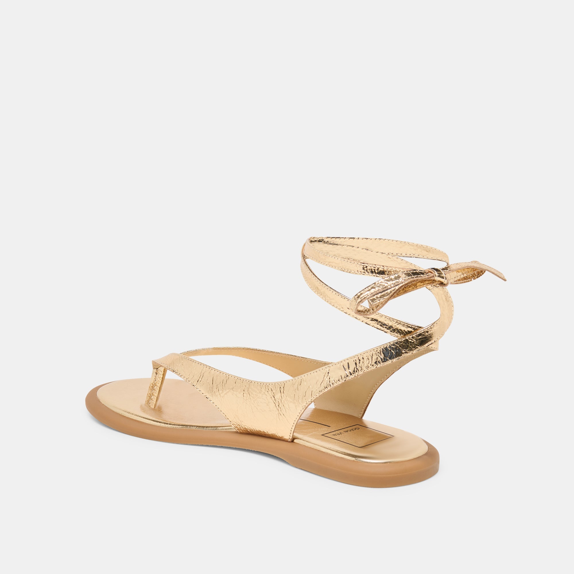 Jayden Gold Distressed Leather Sandals / Dolce Vita
