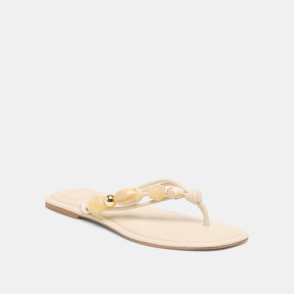 Cely Ivory Leather Sandals / Dolce Vita