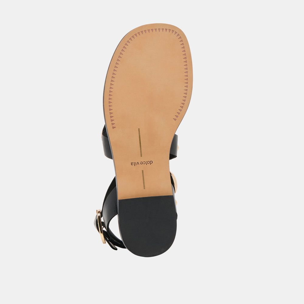 Jayde Black Leather Sandals / Dolce Vita