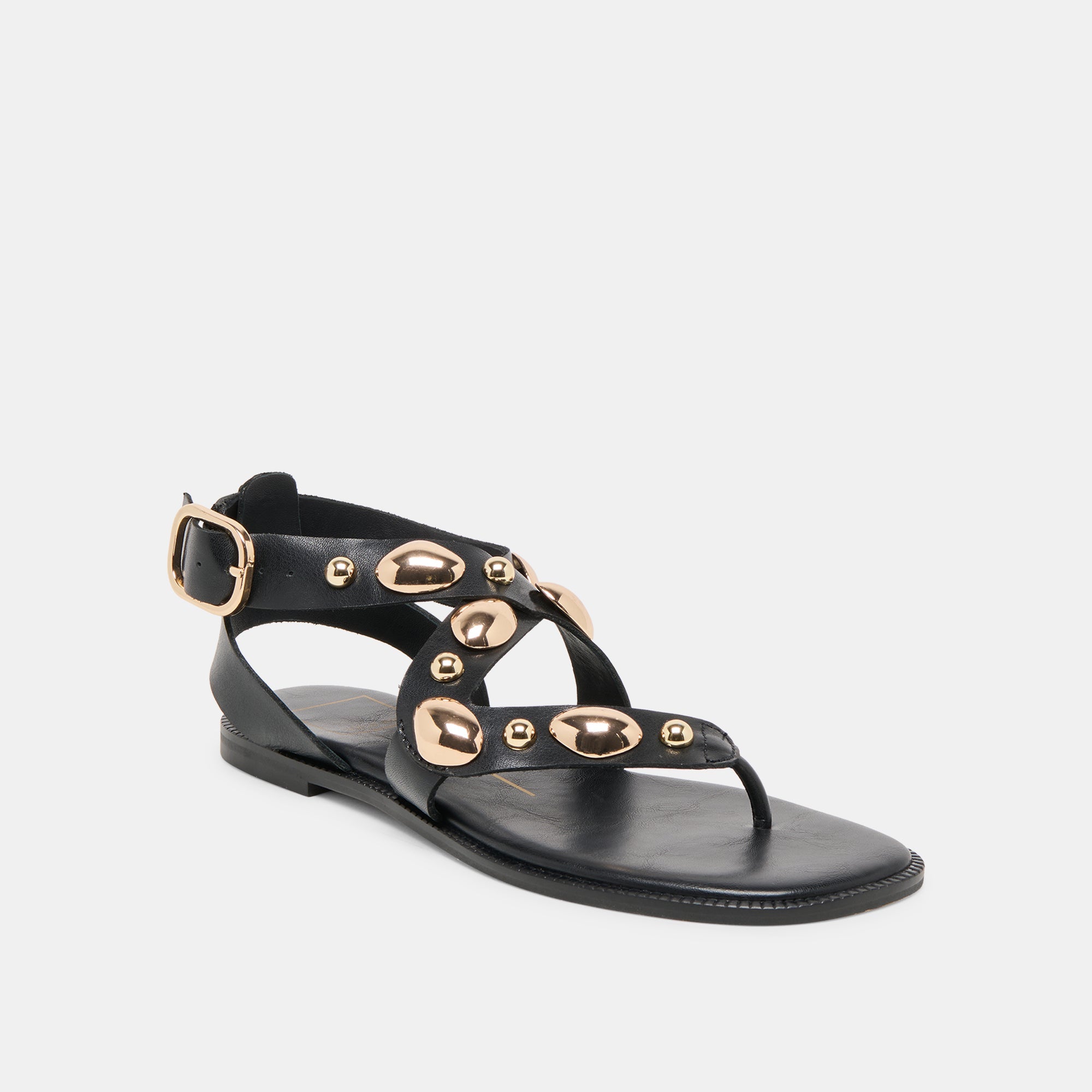 Jayde Black Leather Sandals / Dolce Vita