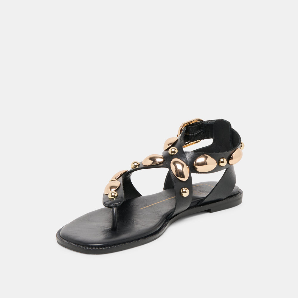 Jayde Black Leather Sandals / Dolce Vita