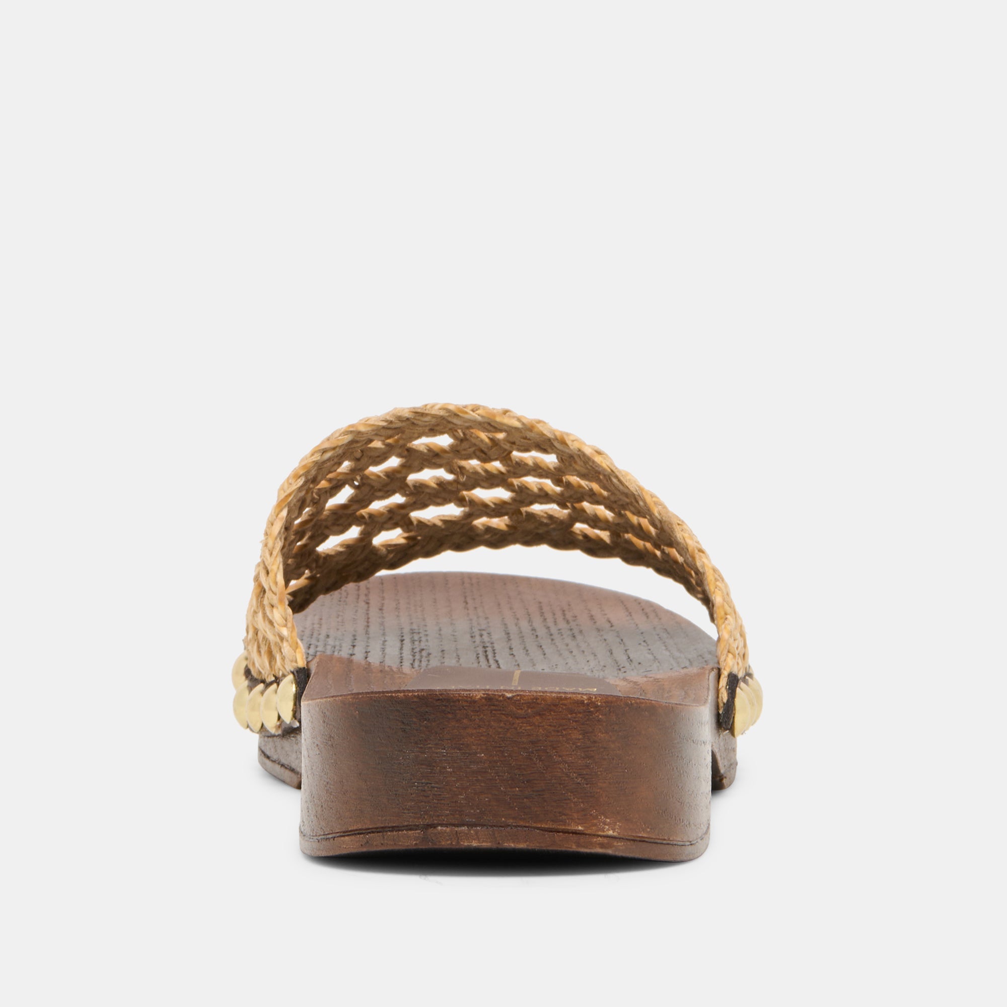 SADIE Tan Raffia Wood Sole Open-Toe Sandals / Dolce Vita