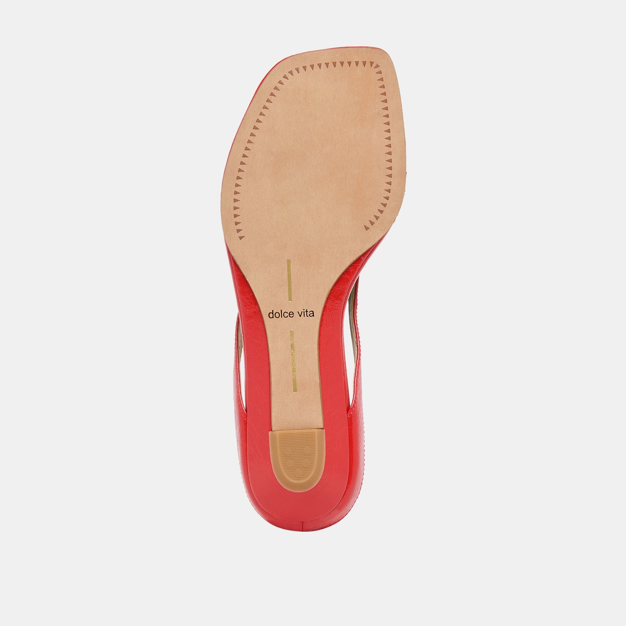 GIZEL Red Crinkle Patent Thong Square-Toe Sandals / Dolce Vita